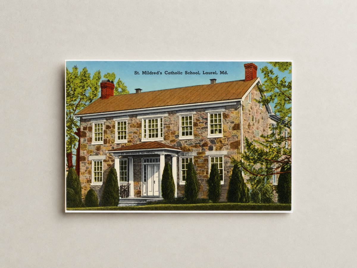 St. Mildred's Catholic School, Laurel, MD — Vintage Maryland Postcard