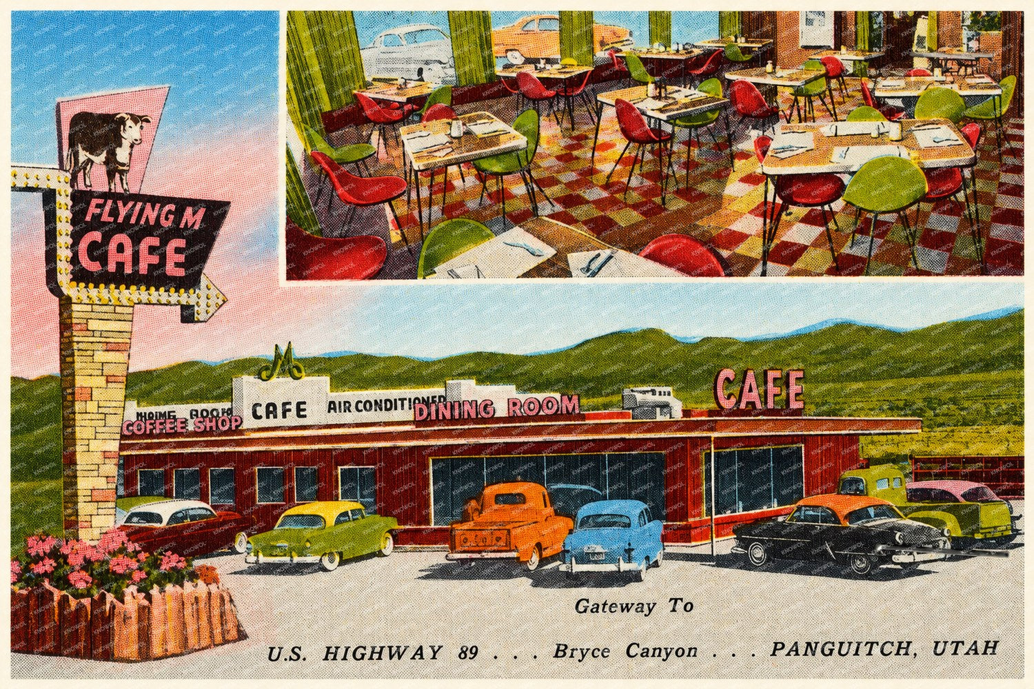 Panguitch, UT: Flying M Café, U.S. Highway 89... Gateway to Bryce Canyon... Panguitch