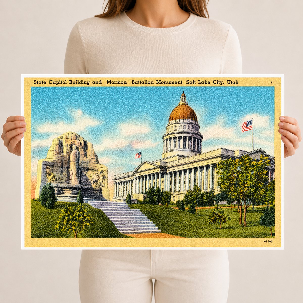 Salt Lake City, UT: State Capitol Building and Mormon Battalion Monument
