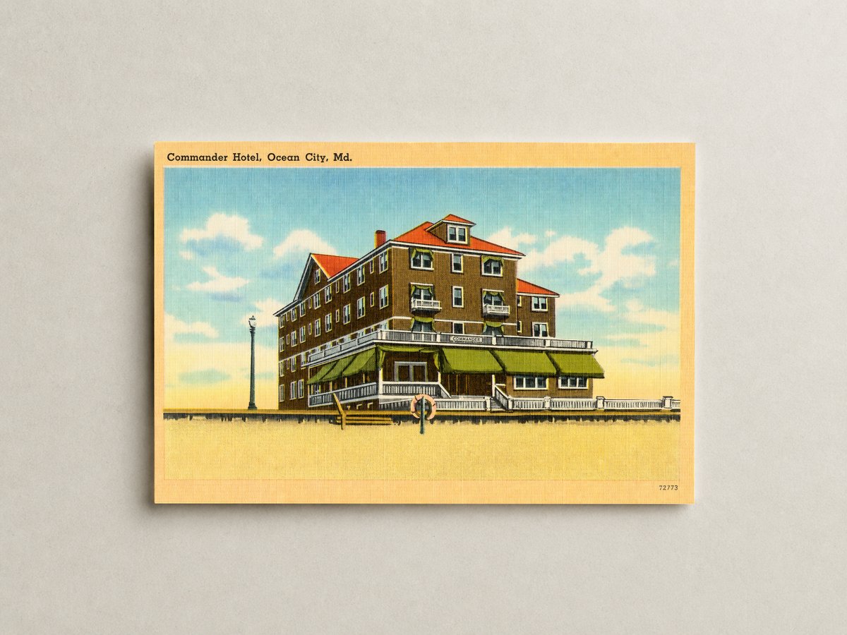 Commander Hotel, Ocean City, MD — Vintage Maryland Postcard