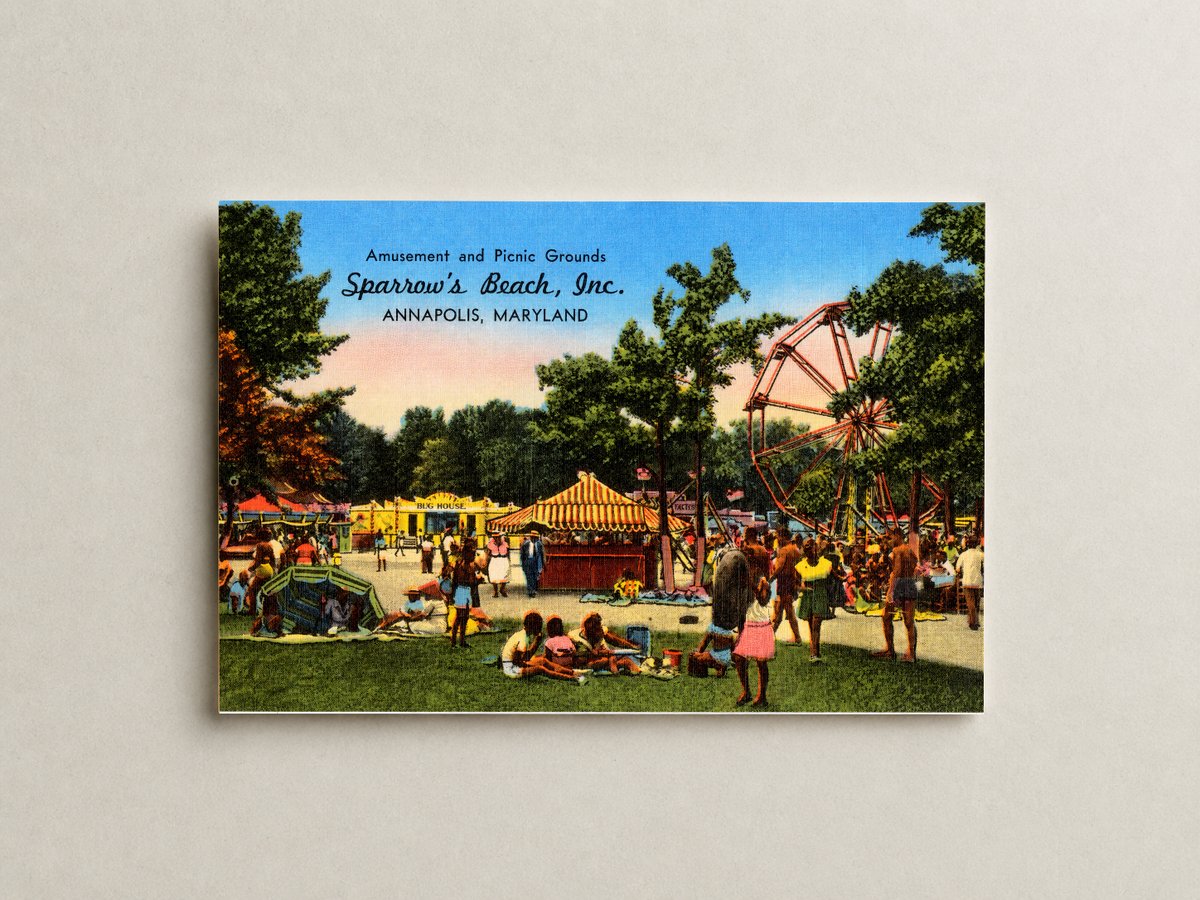 Amusement and picnic grounds, Sparrow's Beach, Inc., Annapolis, Maryland — Vintage Maryland Postcard