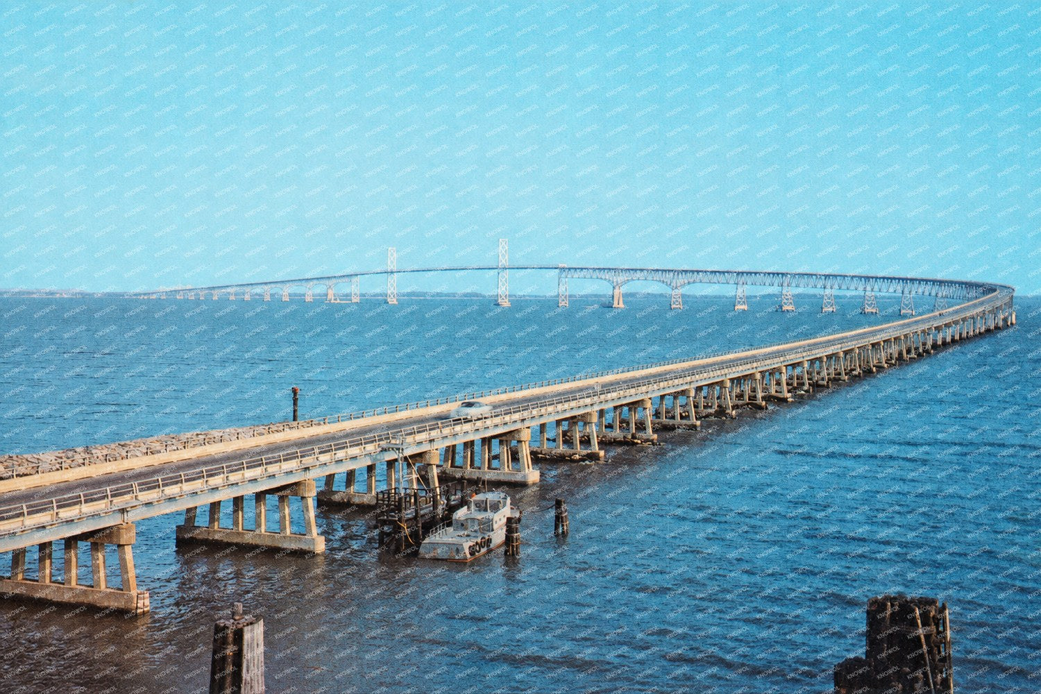 Chesapeake Bay Bridge — Vintage Maryland Postcard