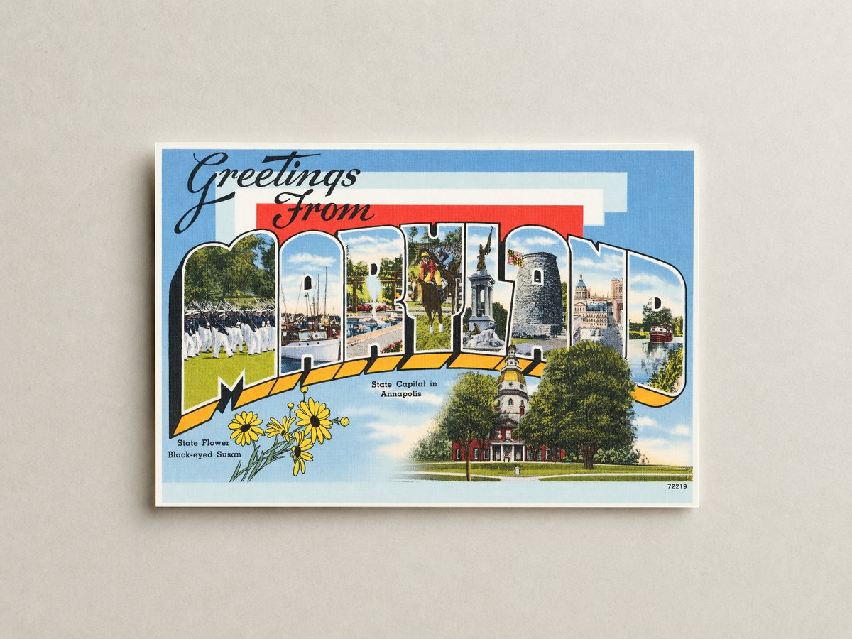 Greetings from Maryland — Vintage Maryland Postcard