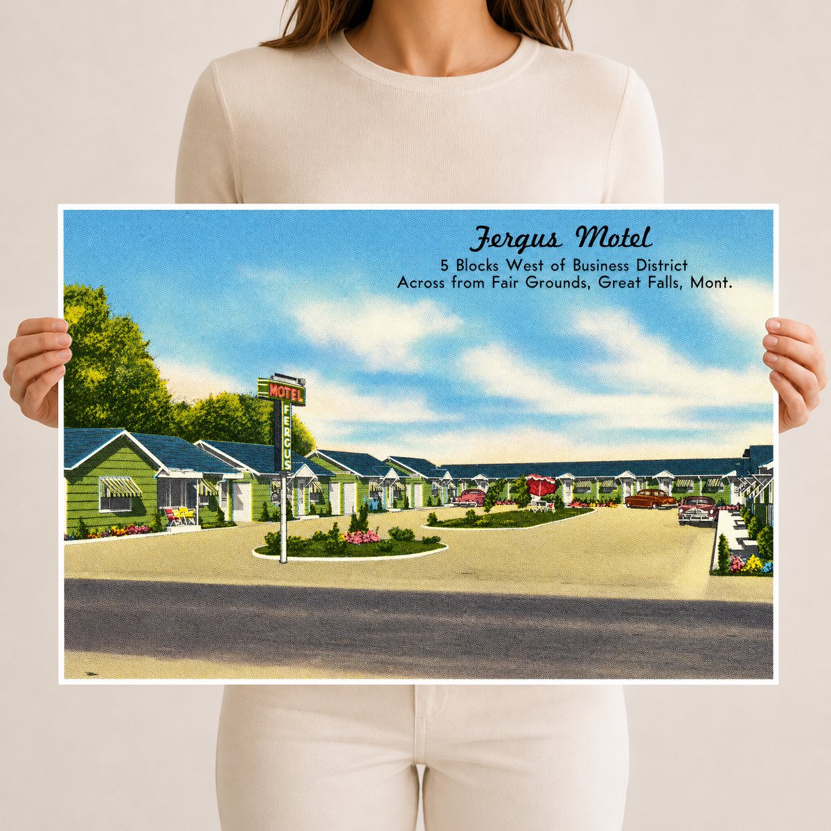 Great Falls, MT: Fergus Motel, 5 blocks West of Business District, across from Fair Grounds