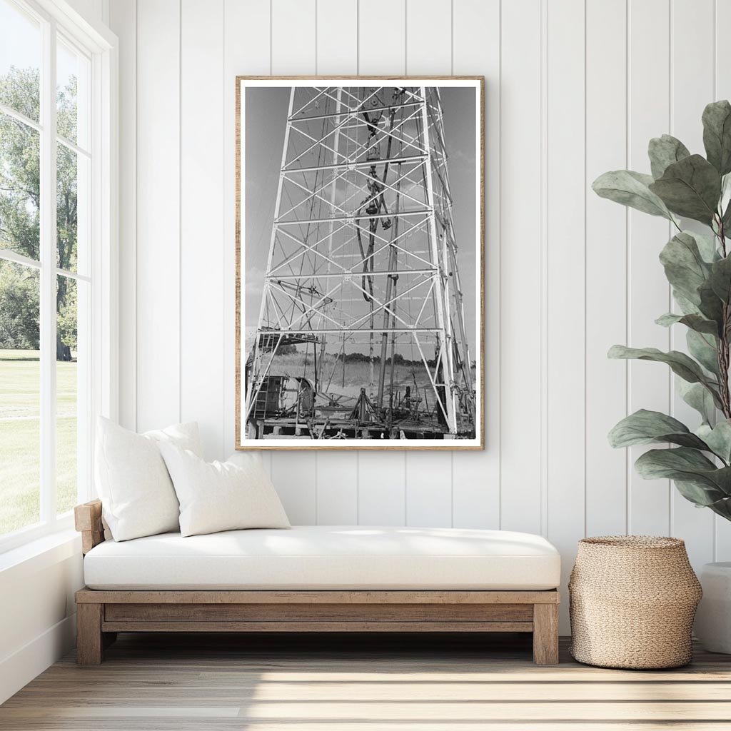 Cable Tool Driller at Oil Well Saint Louis Oklahoma 1939 - Available at KNOWOL