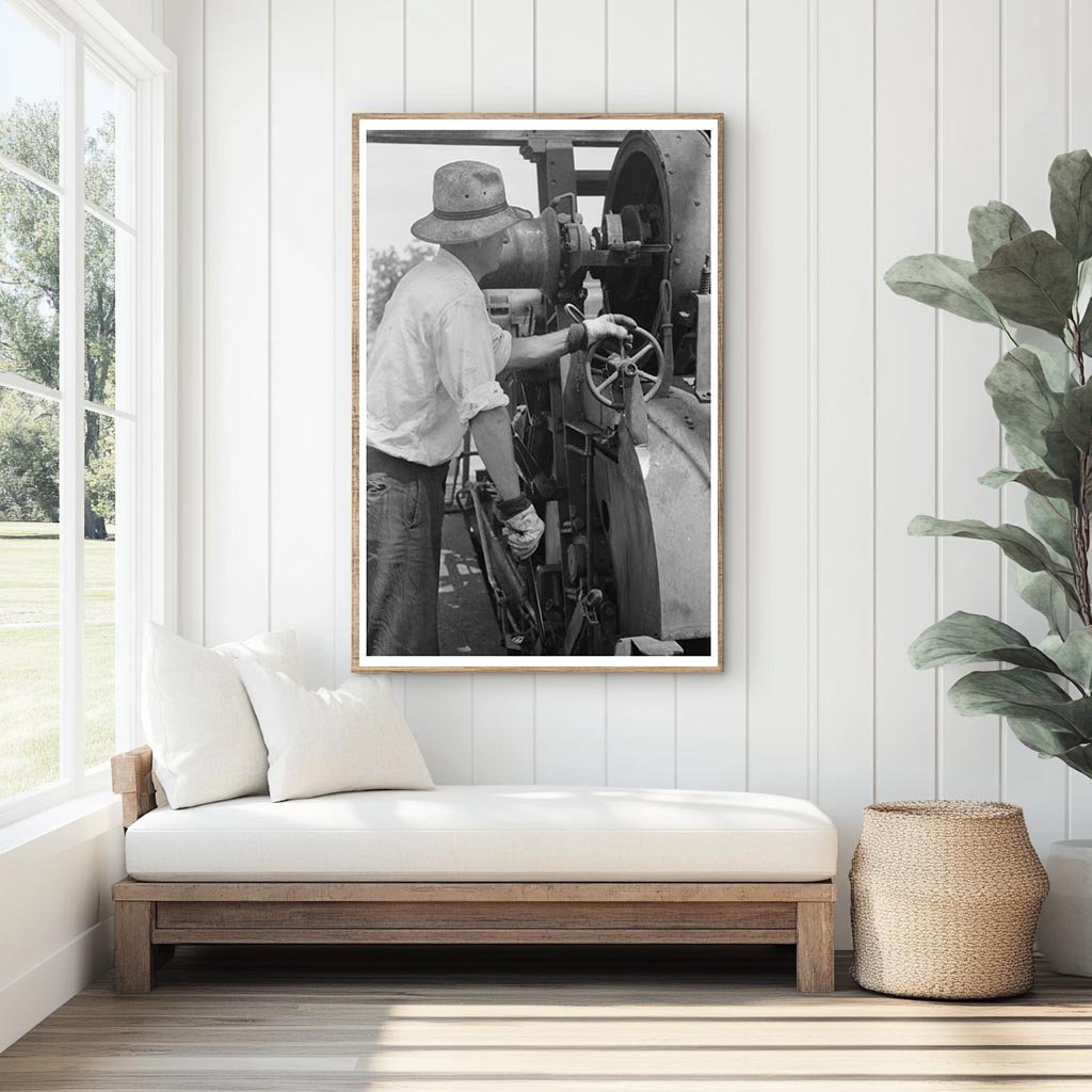 Cable Tool Driller in Oklahoma Oil Field August 1939 - Available at KNOWOL