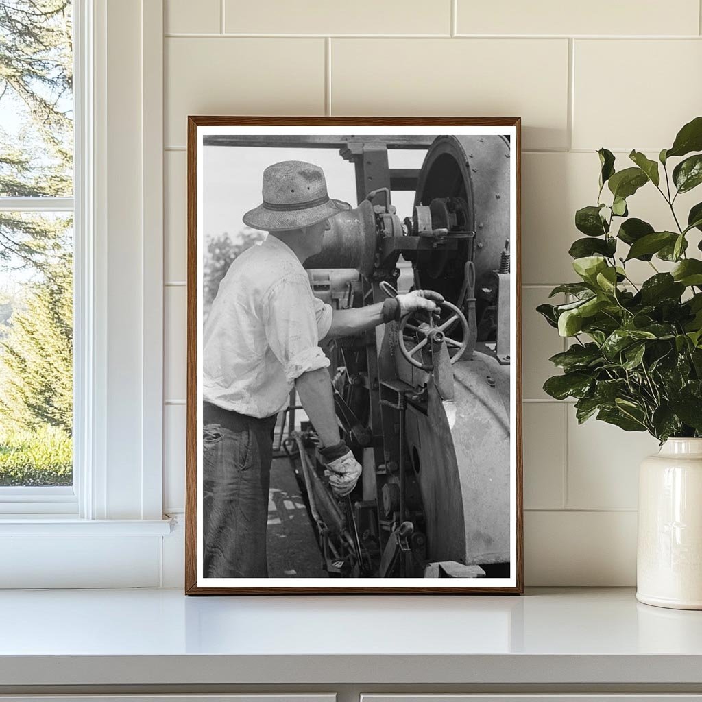 Cable Tool Driller in Oklahoma Oil Field August 1939 - Available at KNOWOL