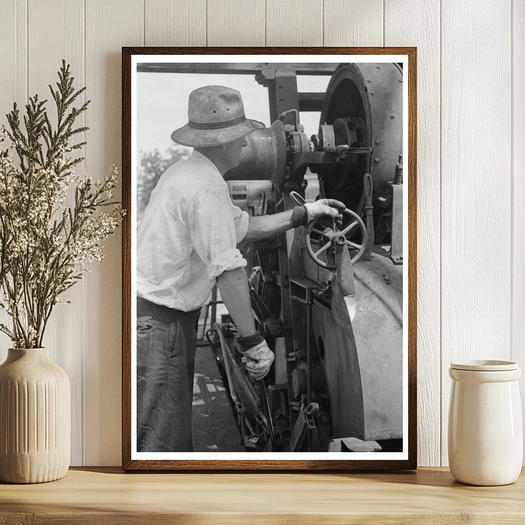 Cable Tool Driller in Oklahoma Oil Field August 1939 - Available at KNOWOL