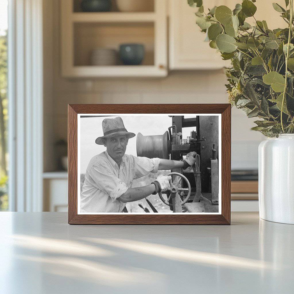 Cable Tool Driller in Seminole Oil Field Oklahoma 1939 - Available at KNOWOL