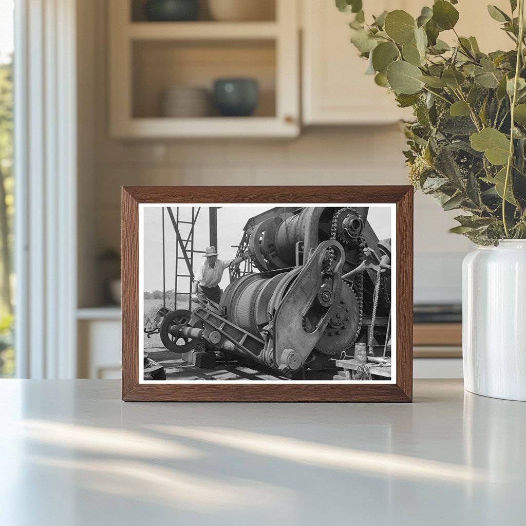 Cable Tool Drilling Equipment at Oklahoma Oil Well 1939 - Available at KNOWOL