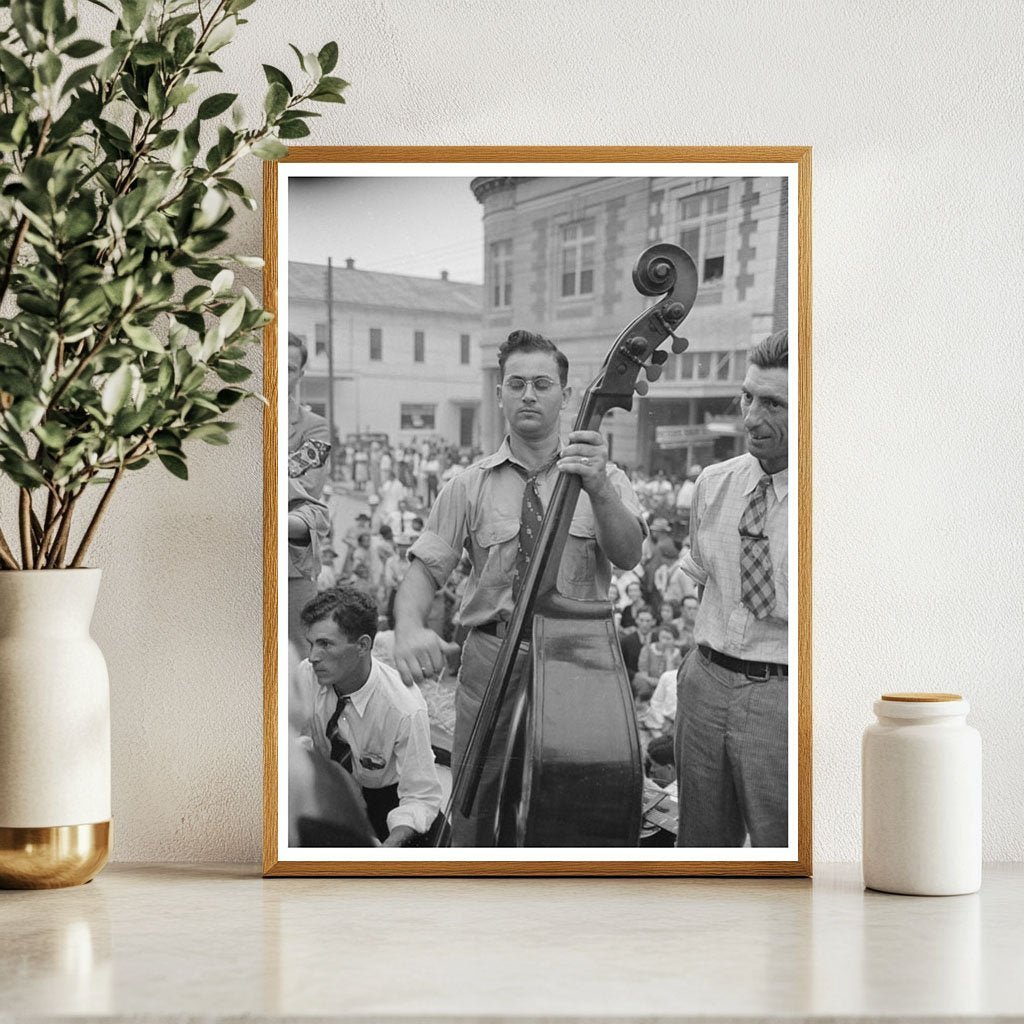 Cajun Band Contest Bass Viol Player Crowley Louisiana 1938 - Available at KNOWOL