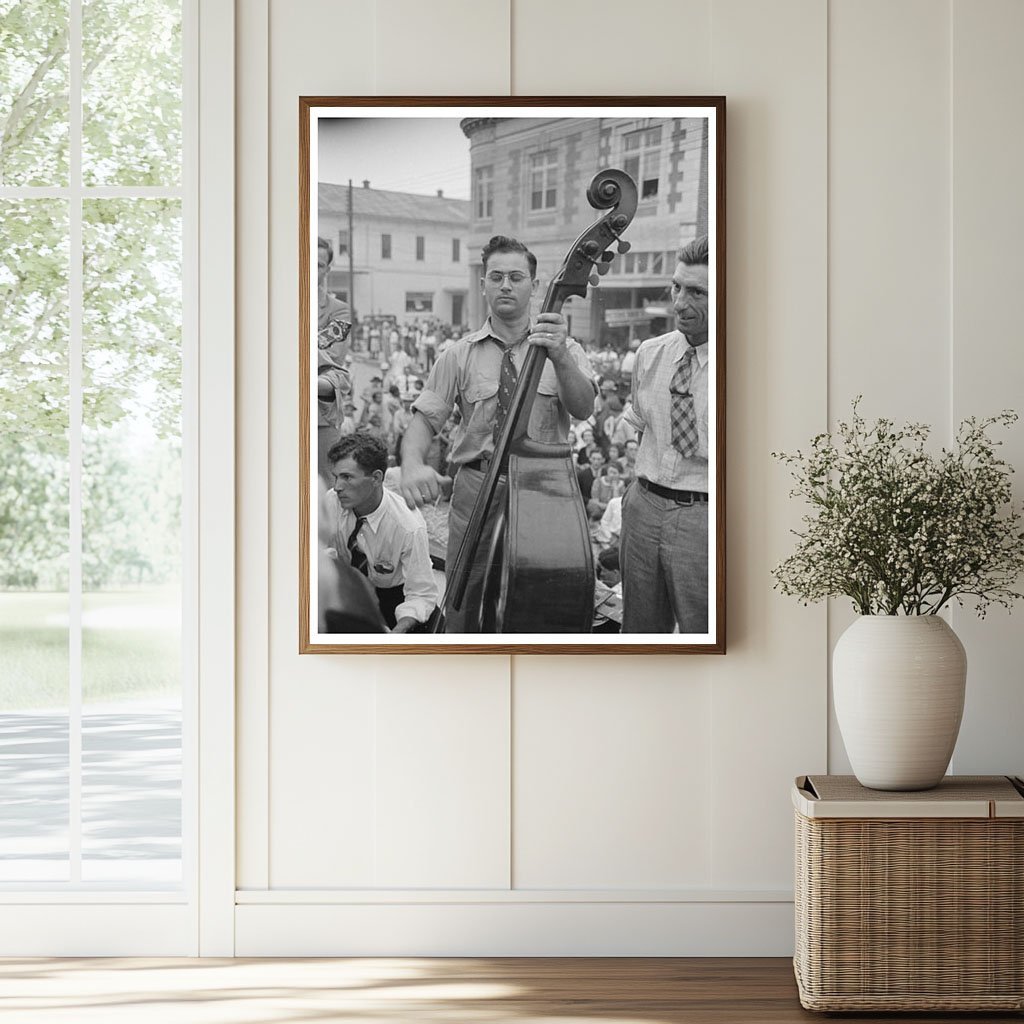 Cajun Band Contest Bass Viol Player Crowley Louisiana 1938 - Available at KNOWOL