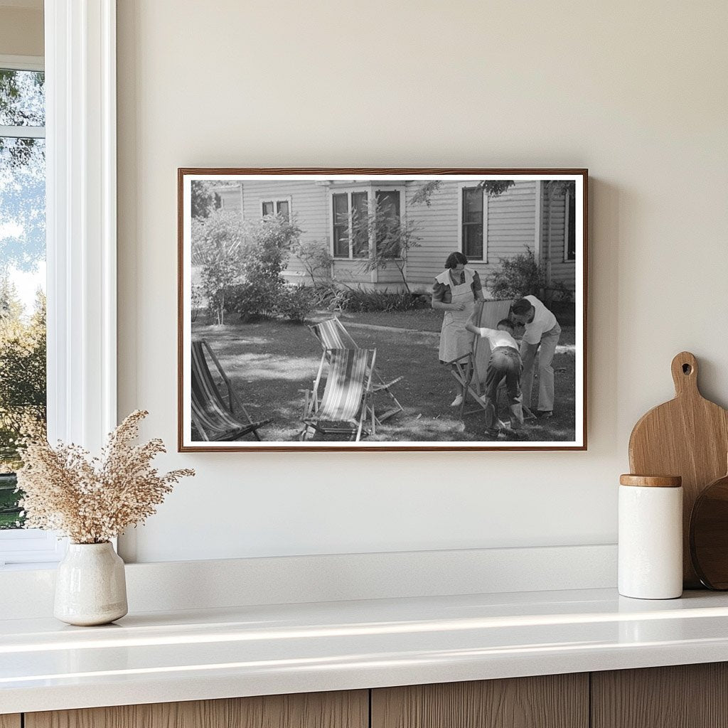 Caldwell Idaho Deck Chairs Lawn Scene July 1941 - Available at KNOWOL