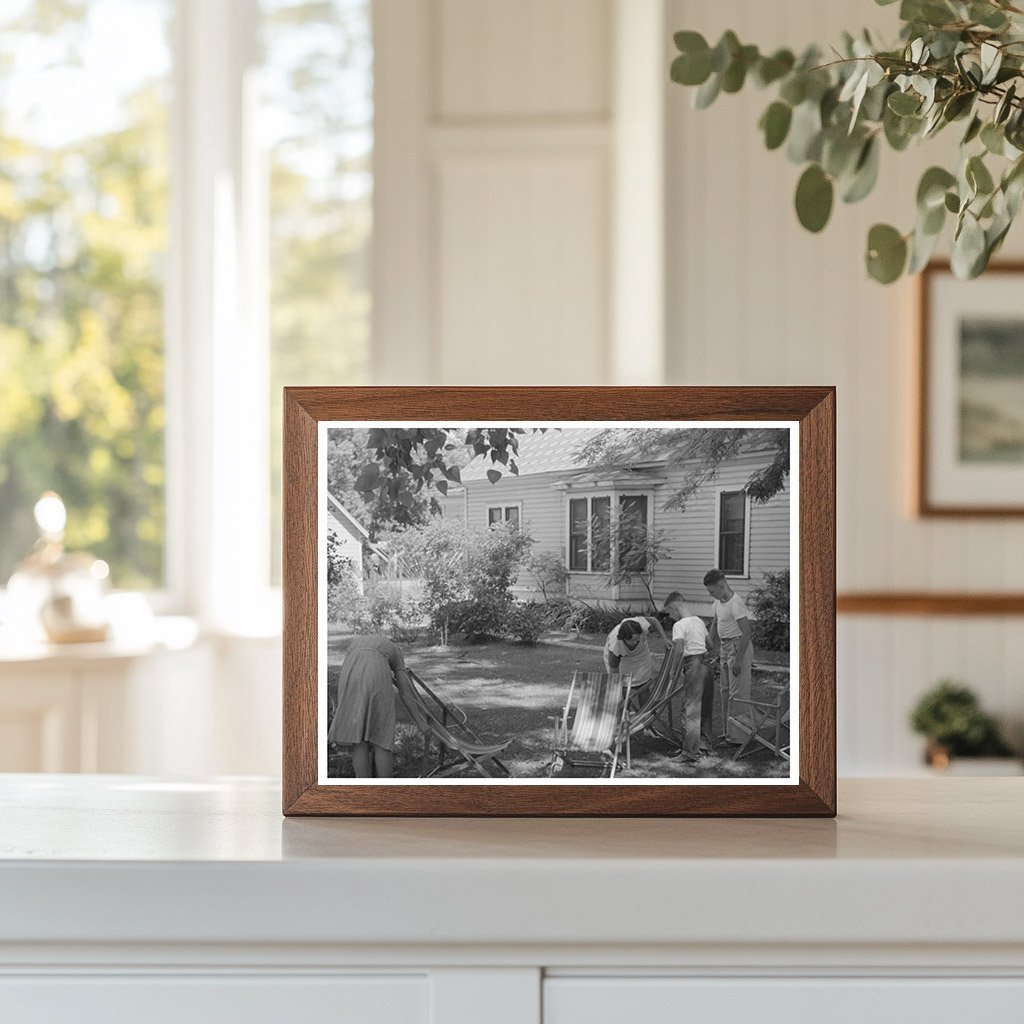Caldwell Idaho Deck Chairs on Lawn July 1941 - Available at KNOWOL