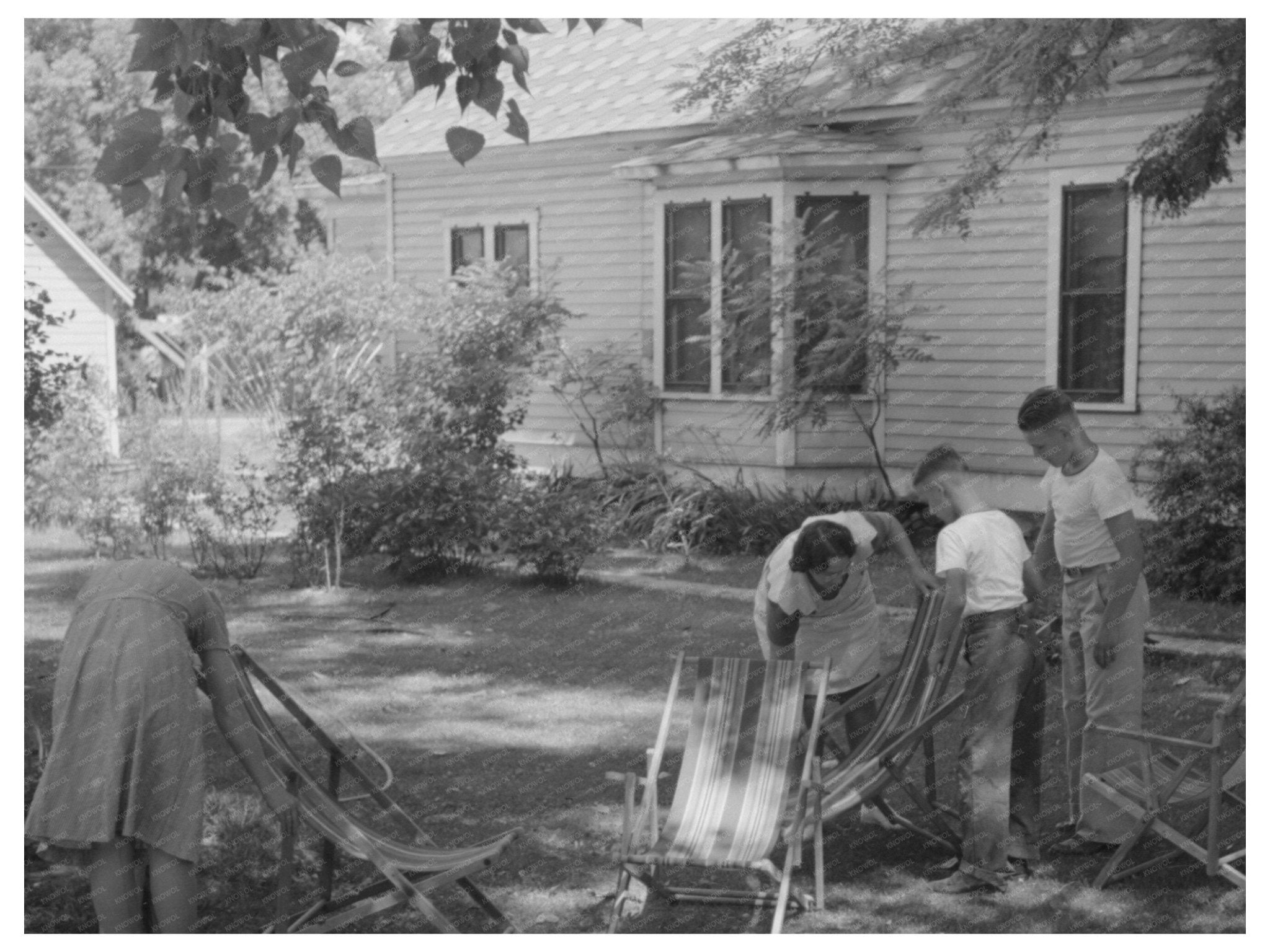 Caldwell Idaho Deck Chairs on Lawn July 1941 - Available at KNOWOL