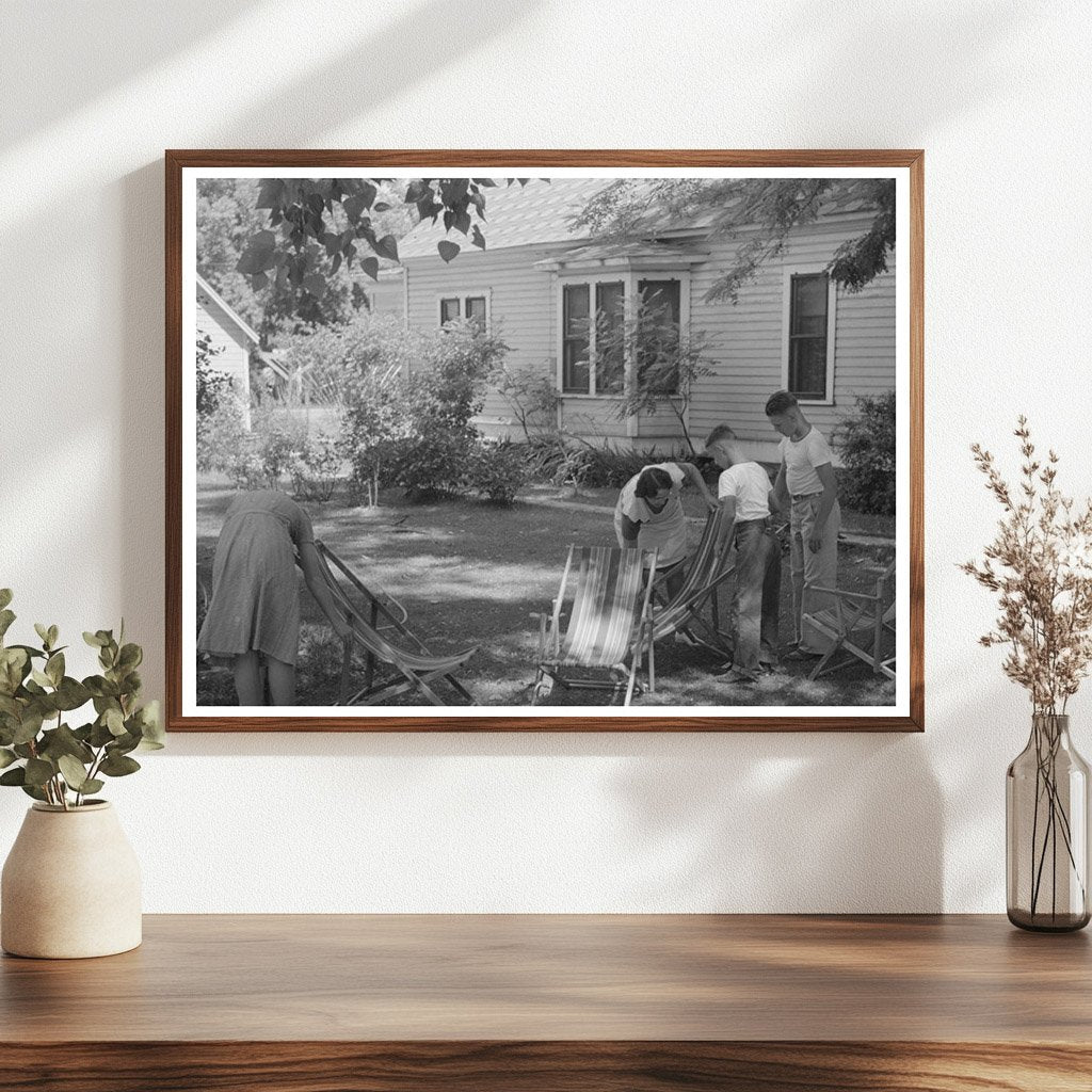 Caldwell Idaho Deck Chairs on Lawn July 1941 - Available at KNOWOL