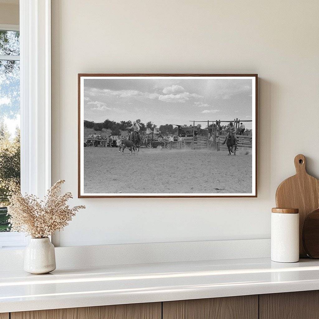 Calf Roping at Quemado Rodeo New Mexico June 1940 - Available at KNOWOL
