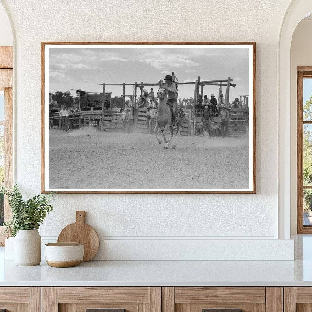 Calf Roping Rodeo Event in Quemado New Mexico 1940 - Available at KNOWOL