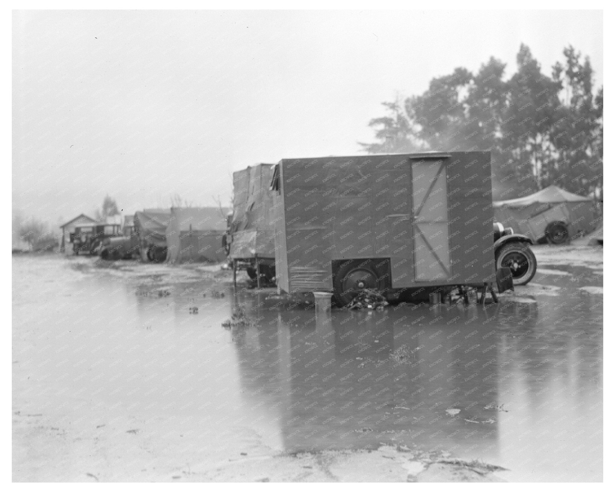 California Migrant Camp February 1936 Vintage Image - Available at KNOWOL