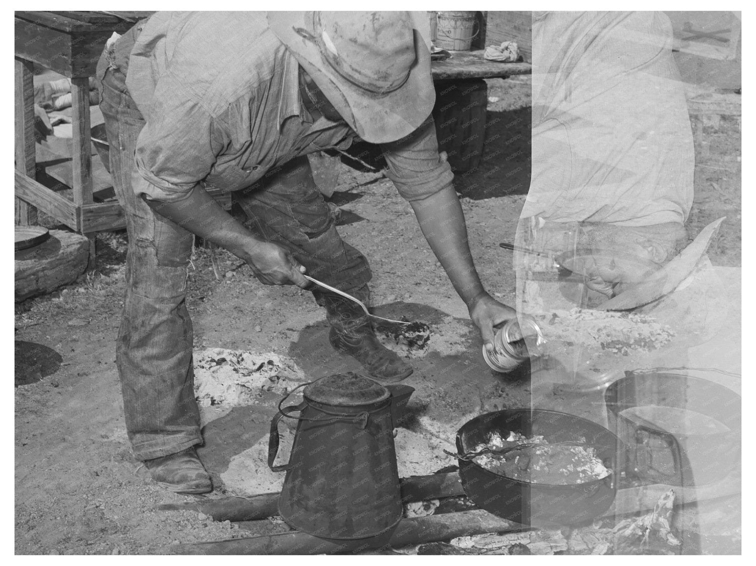 Camp Cook at Chuckwagon on Walking X Ranch 1939 - Available at KNOWOL