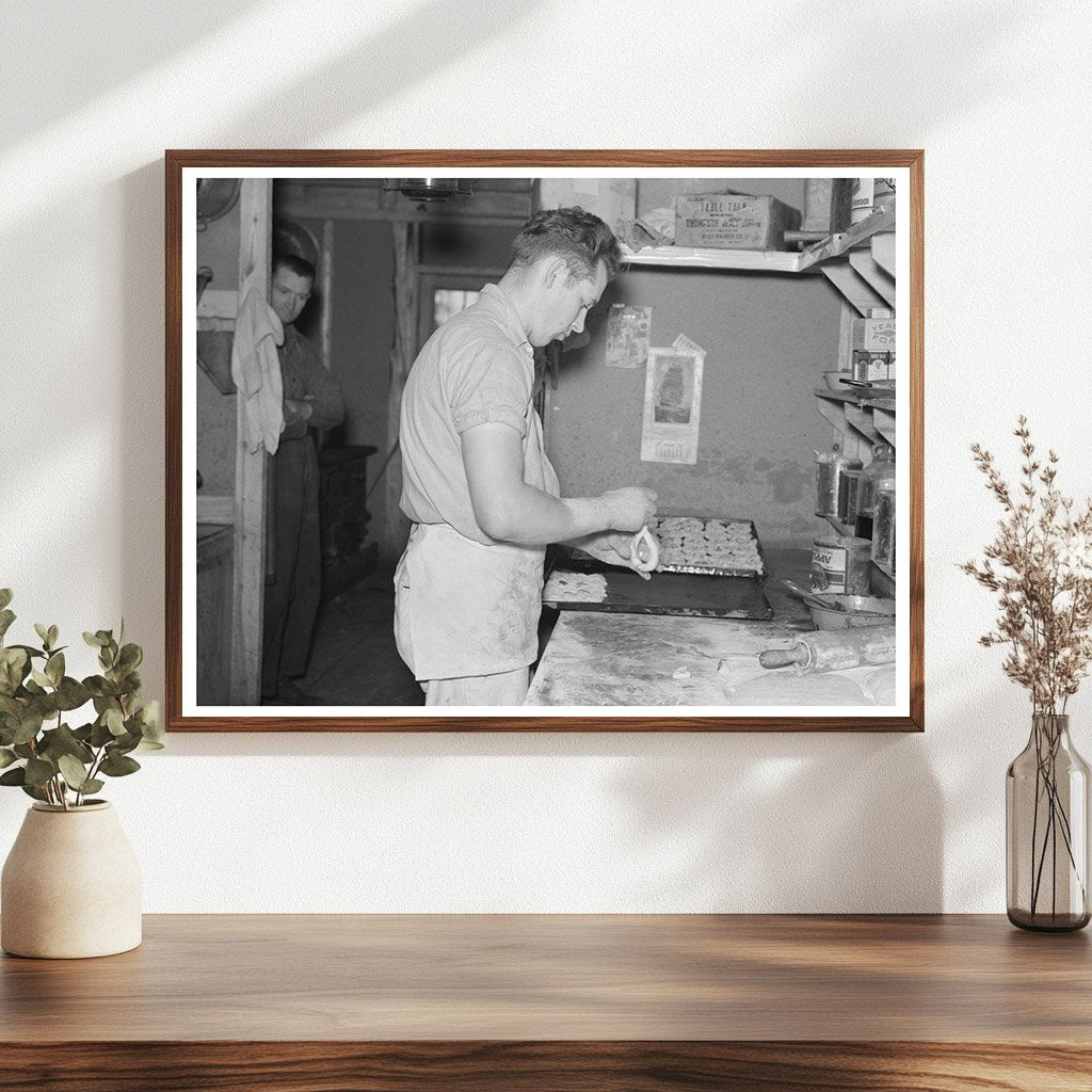 Camp Cook Prepares Rolls at Logging Camp Effie Minnesota 1937 - Available at KNOWOL