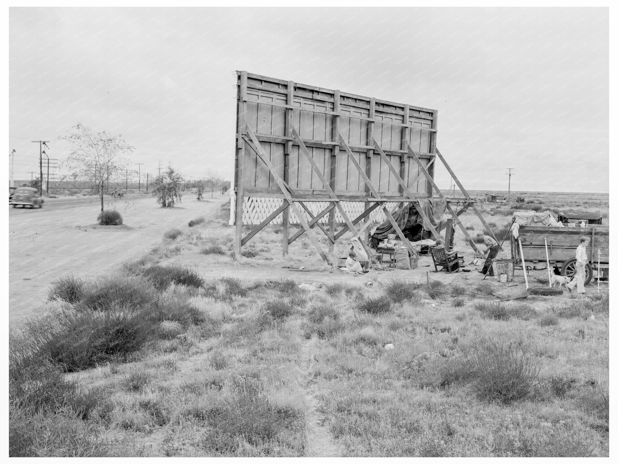 Camping on U.S. Route 99 California 1938 - Available at KNOWOL