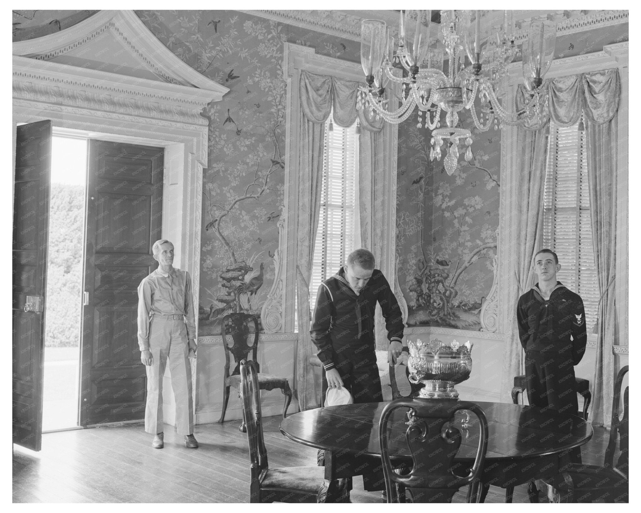 Capitol Building Ballroom Interior Williamsburg 1943 - Available at KNOWOL