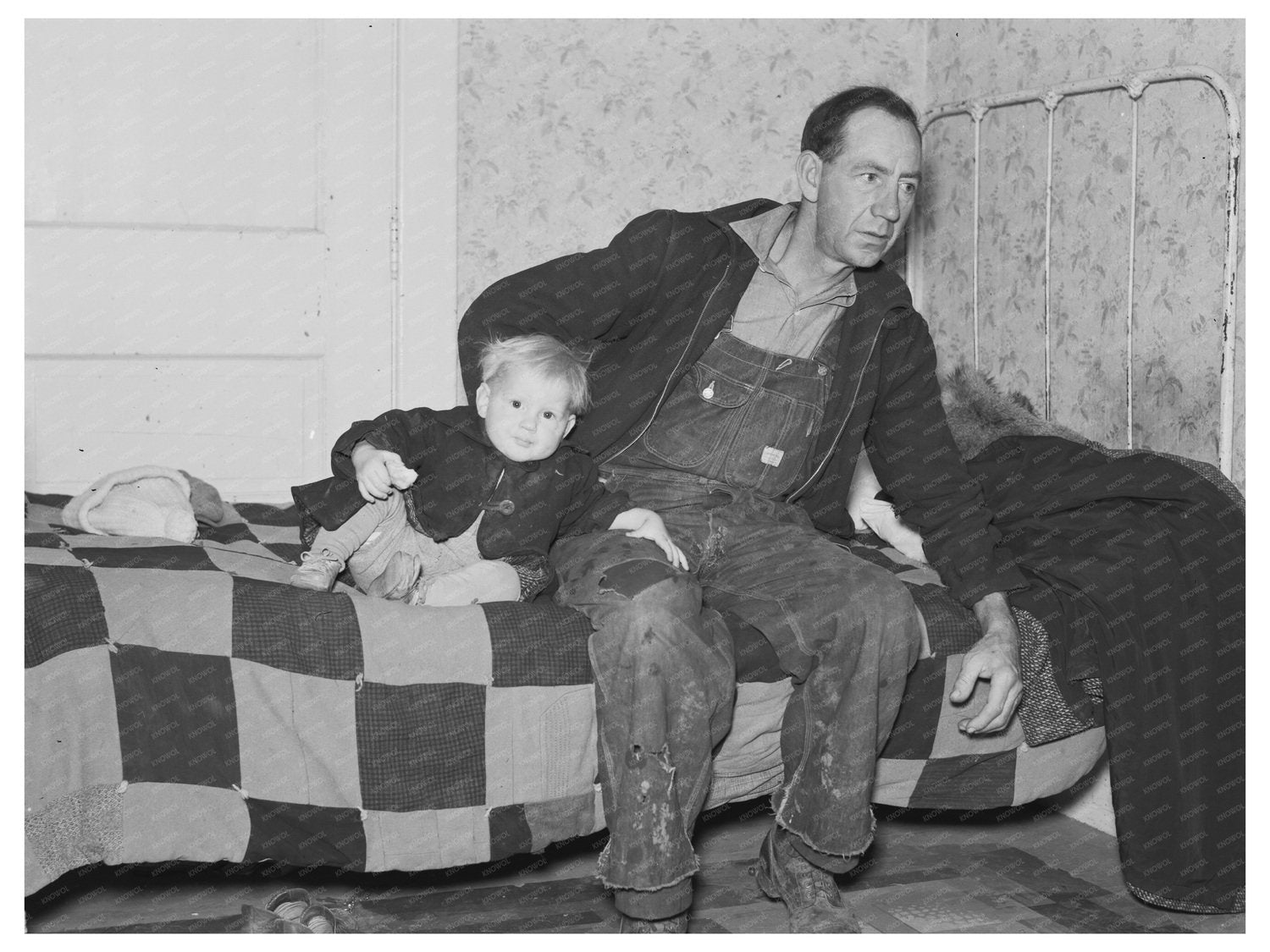 Carl Thorson and Son in Drought - Affected North Dakota 1937 - Available at KNOWOL