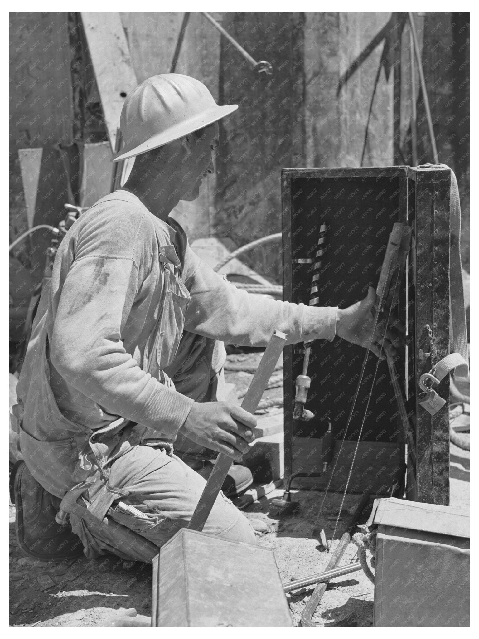 Carpenter at Shasta Dam California June 1942 - Available at KNOWOL