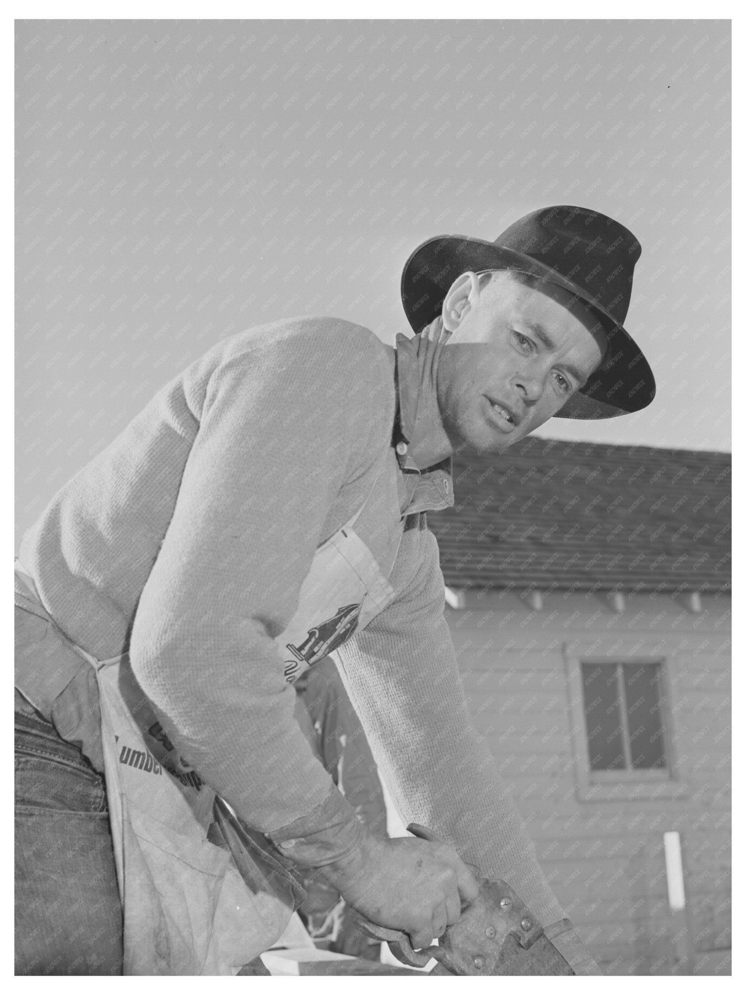 Carpenter Building House in Black Canyon Project 1941 - Available at KNOWOL