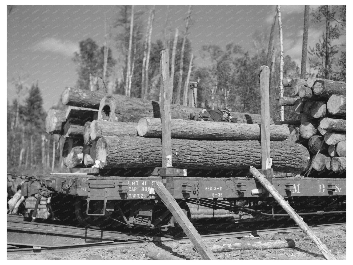 Carrying Lumber Near Effie Minnesota September 1937 - Available at KNOWOL