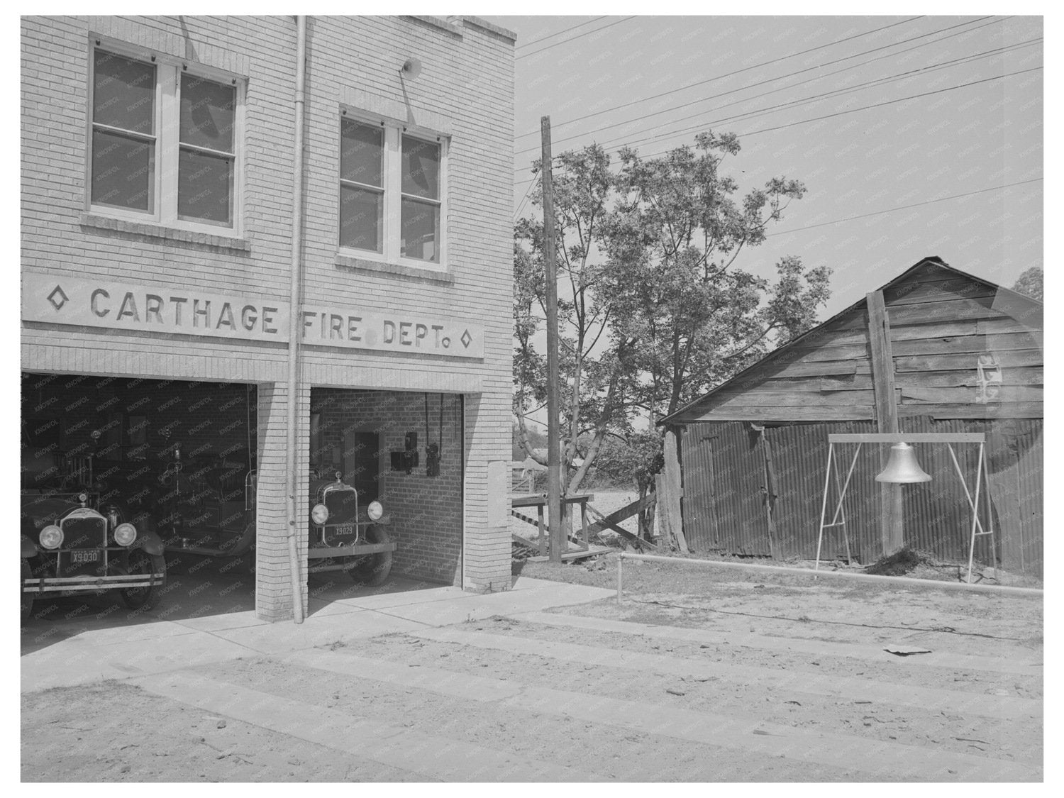 Carthage Texas Fire Station April 1939 Vintage Photo - Available at KNOWOL
