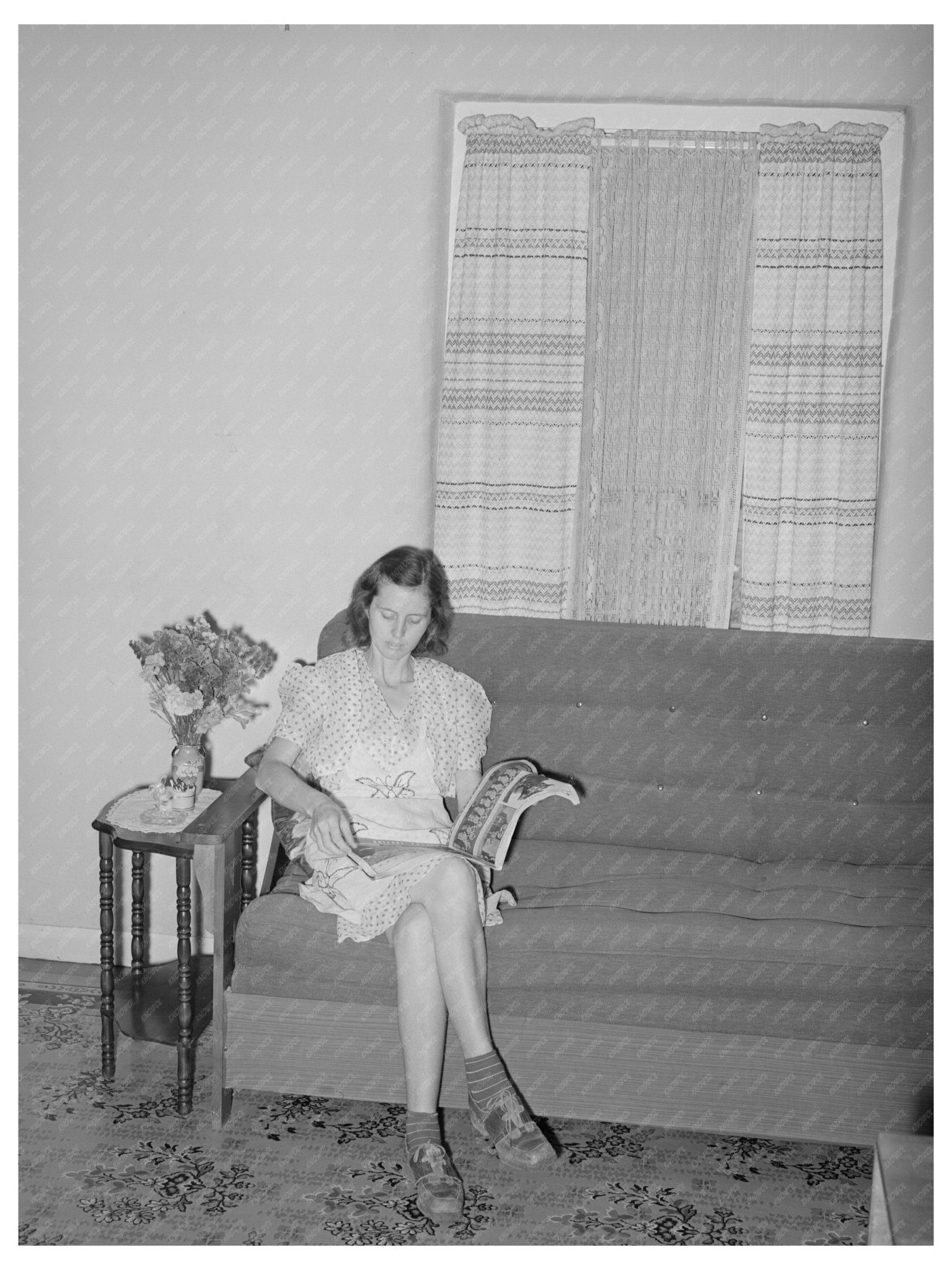 Casa Grande Valley Farms Wife Living Room May 1940 - Available at KNOWOL