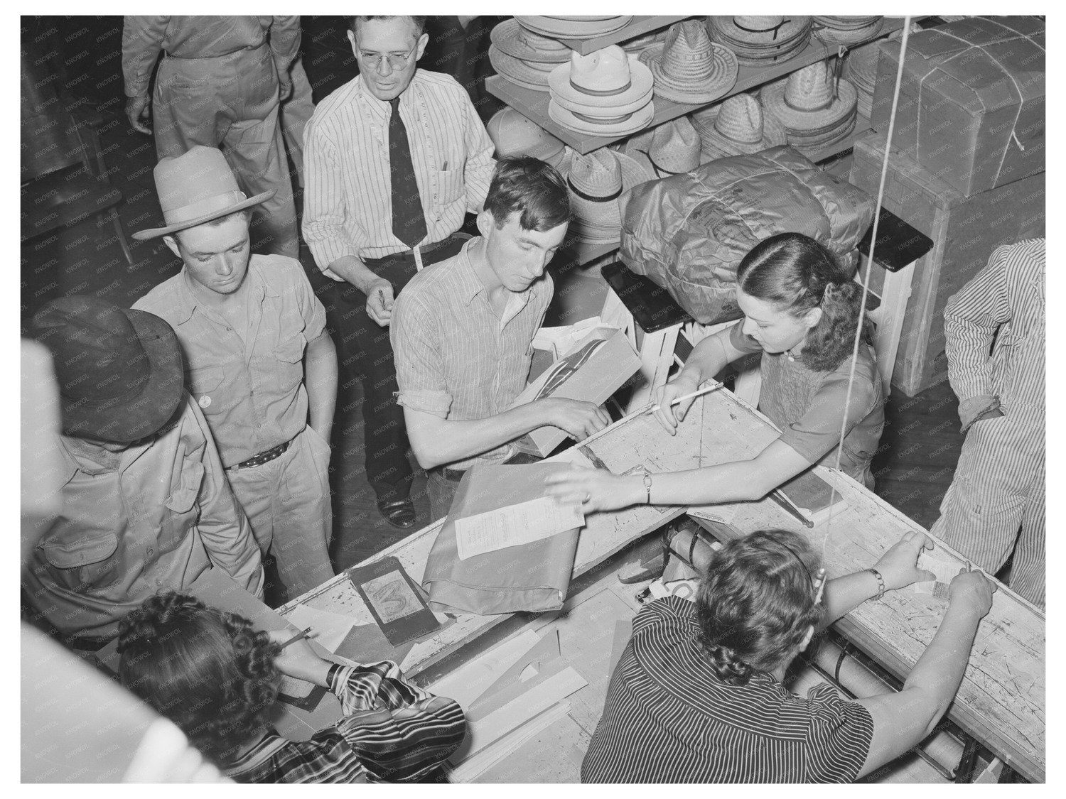 Cashiers Desk in San Augustine Texas April 1939 - Available at KNOWOL
