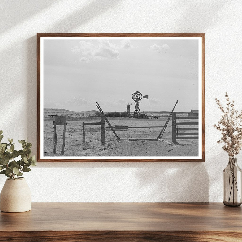 Cattle Guard and Windmill in Marfa Texas 1939 - Available at KNOWOL