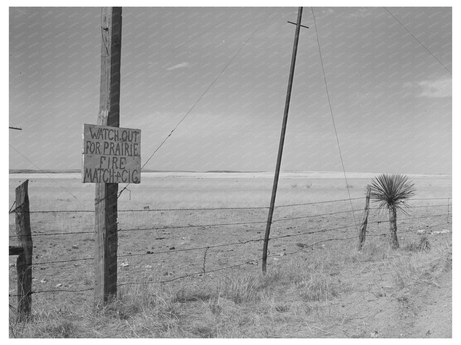 Caution Matches and Cigarettes Sign Marfa Texas 1939 - Available at KNOWOL