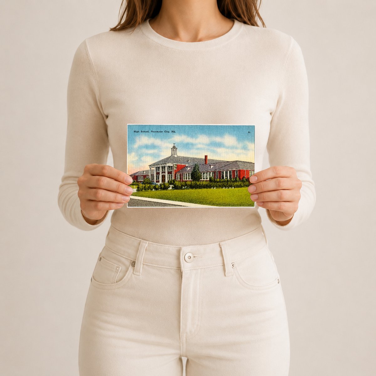 High school, Pocomoke City, MD — Vintage Maryland Postcard