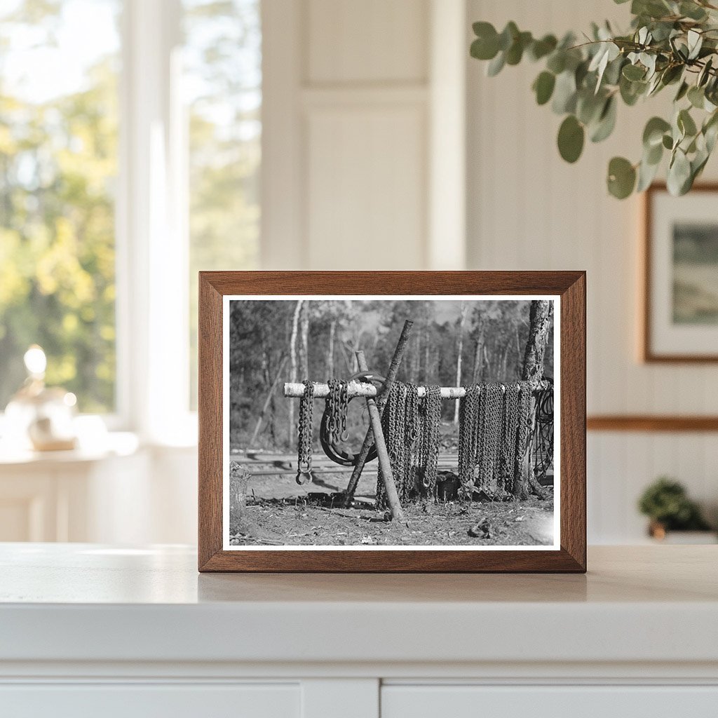 Chains at Lumber Camp Effie Minnesota September 1937 - Available at KNOWOL