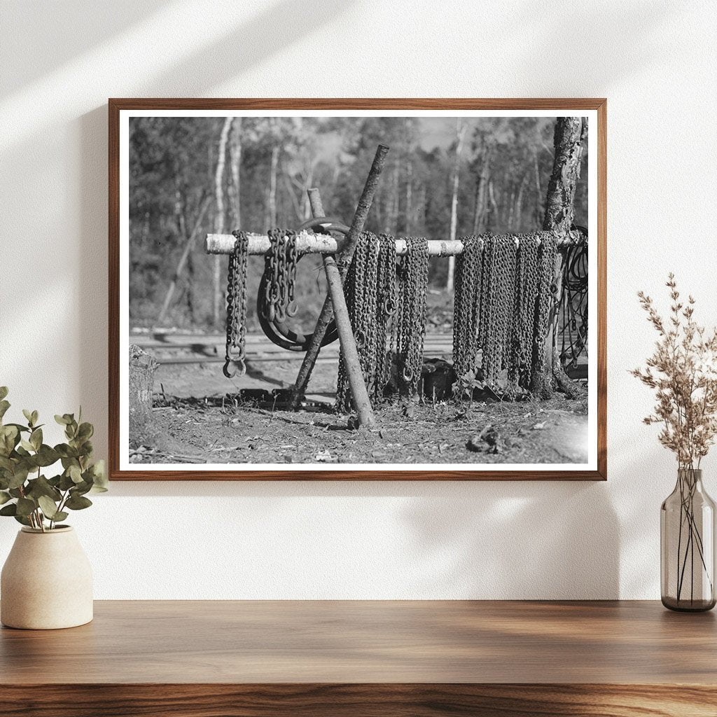 Chains at Lumber Camp Effie Minnesota September 1937 - Available at KNOWOL