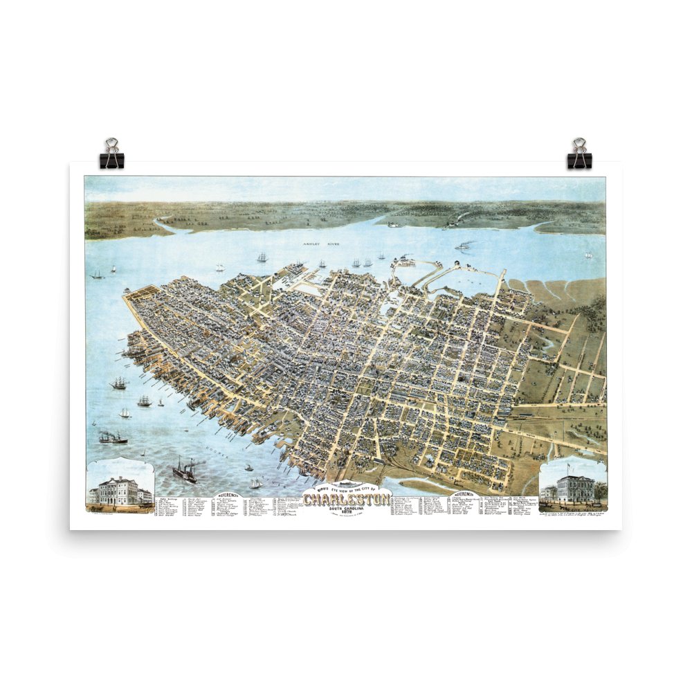 Charleston, SC 1872 Map - Available at KNOWOL