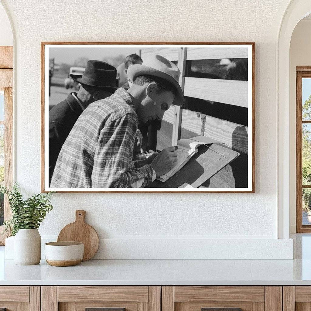 Checker Game at San Angelo Stockyards November 1939 - Available at KNOWOL