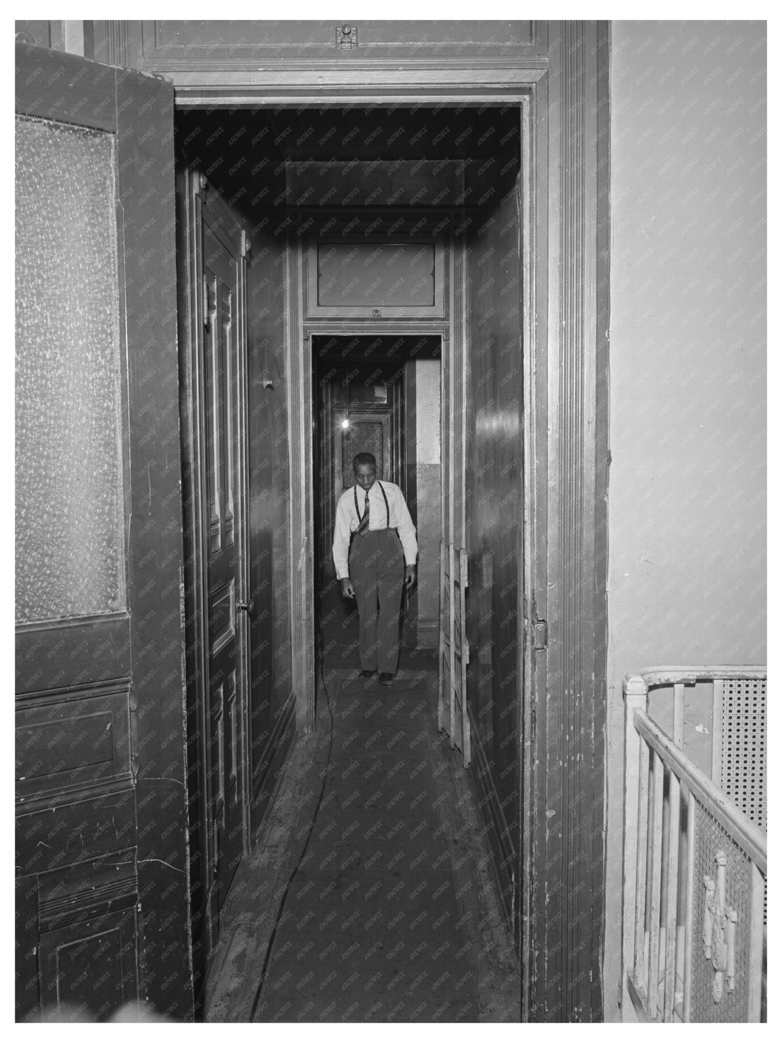 Chicago Railroad Worker Apartment Hallway April 1941 - Available at KNOWOL