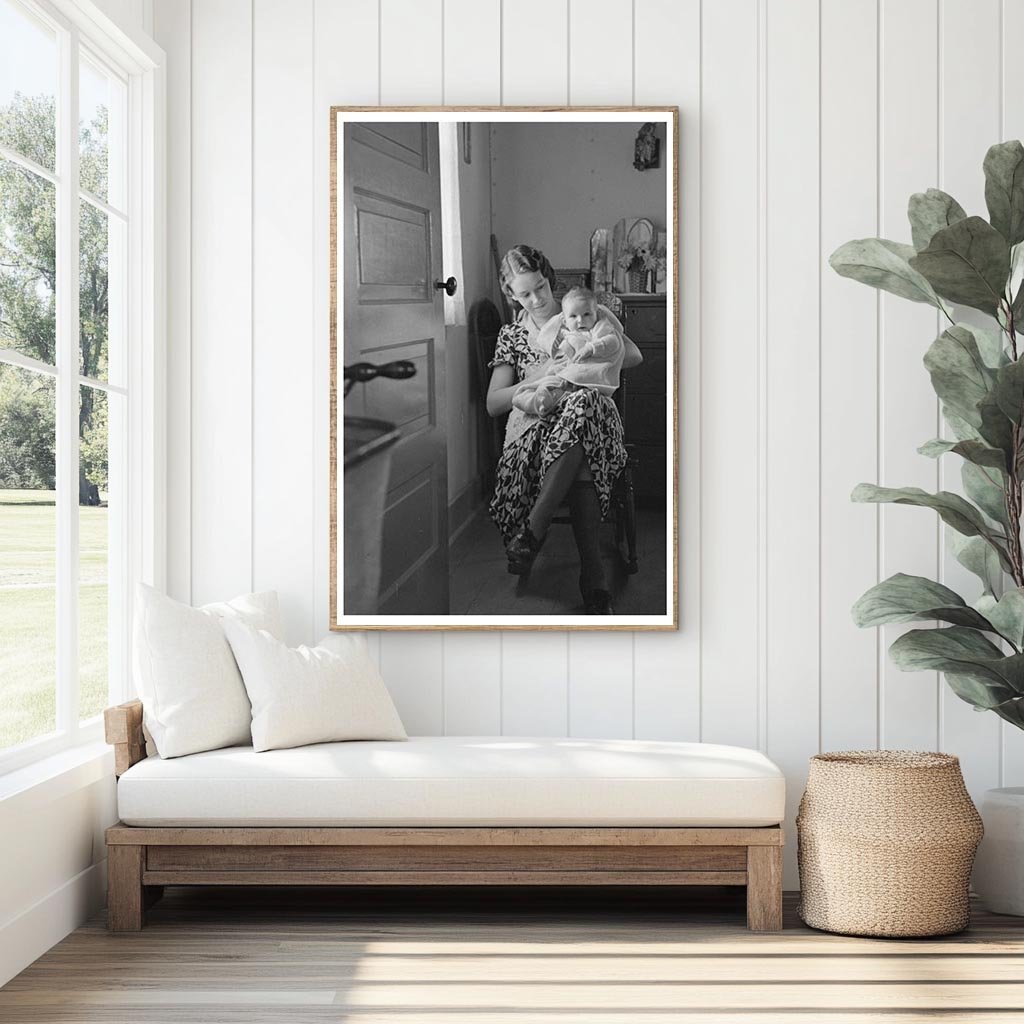 Child and Mother Reading Newspaper in Nissen Hut 1936 - Available at KNOWOL