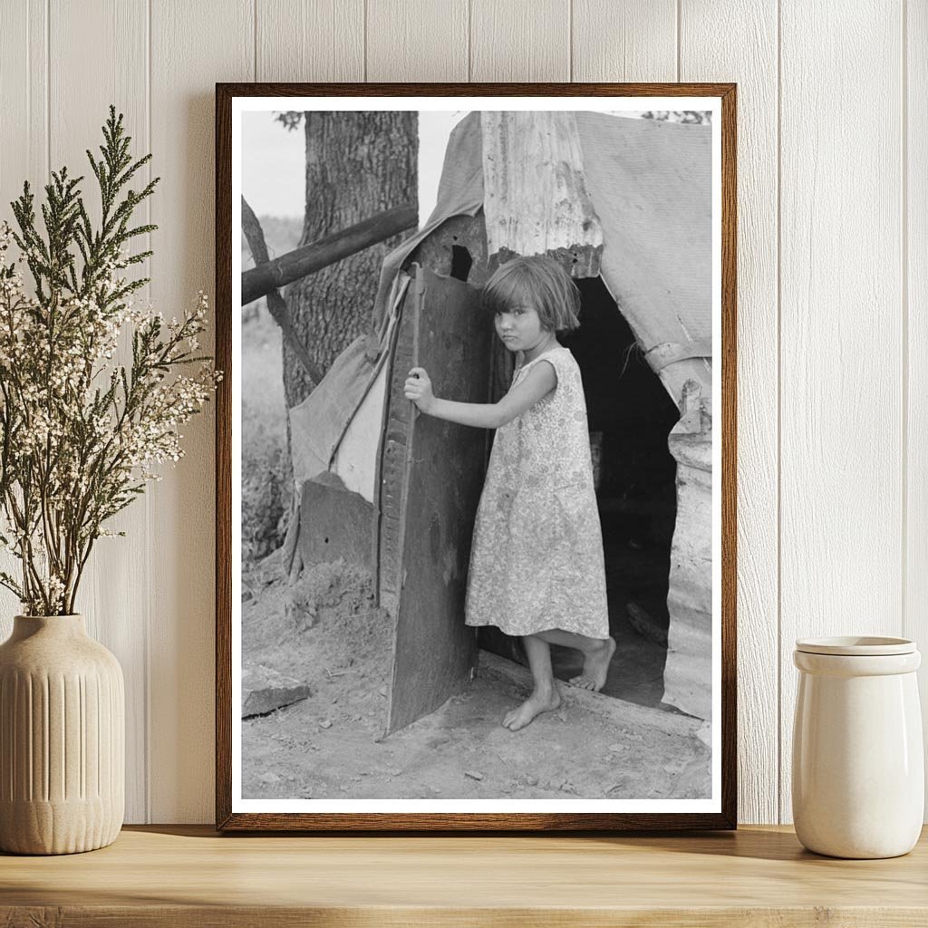 Child at Tent Entrance Sequoyah County Oklahoma June 1939 - Available at KNOWOL