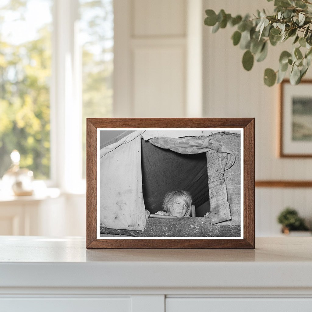 Child at Tent Window in Oklahoma June 1939 - Available at KNOWOL
