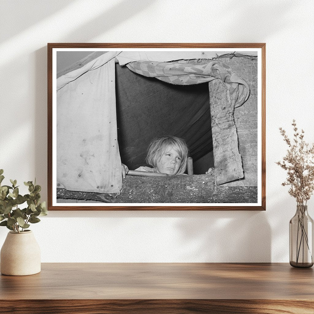 Child at Tent Window in Oklahoma June 1939 - Available at KNOWOL