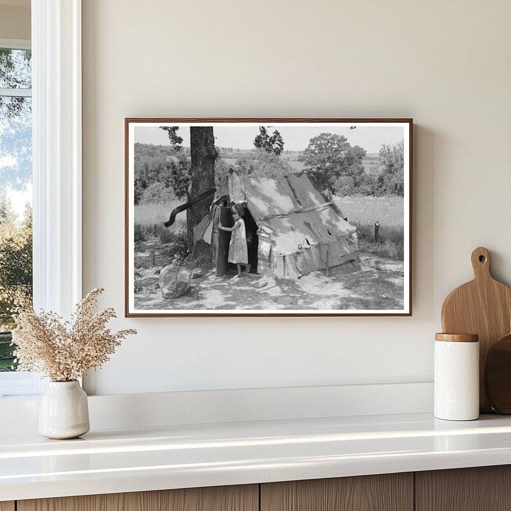 Child by Tent in Sequoyah County Oklahoma June 1939 - Available at KNOWOL