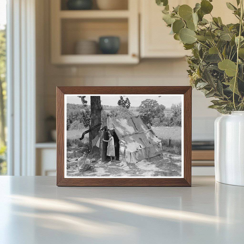 Child by Tent in Sequoyah County Oklahoma June 1939 - Available at KNOWOL