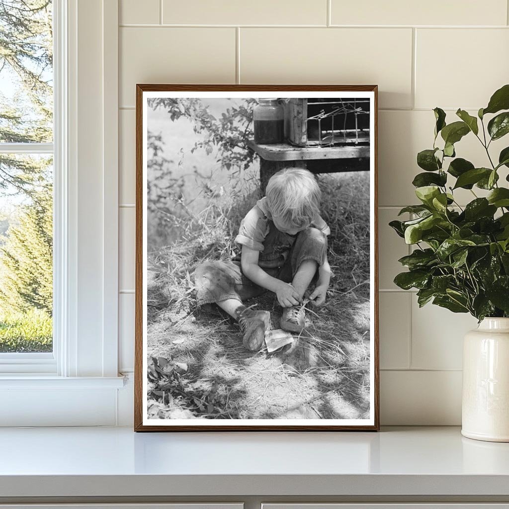Child Camping Outdoors in Spiro Oklahoma June 1939 - Available at KNOWOL