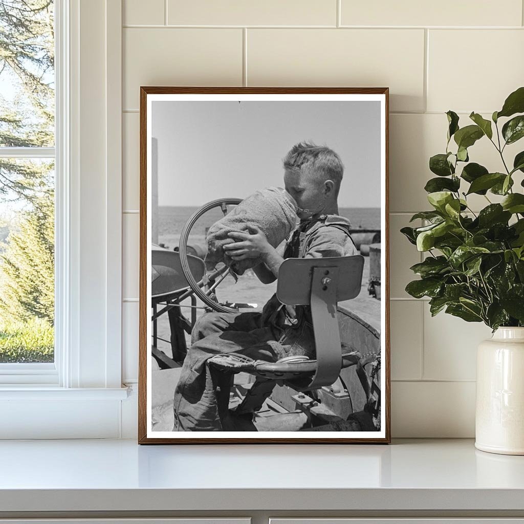Child Drinks from Jug on Ralls Texas Farm May 1939 - Available at KNOWOL